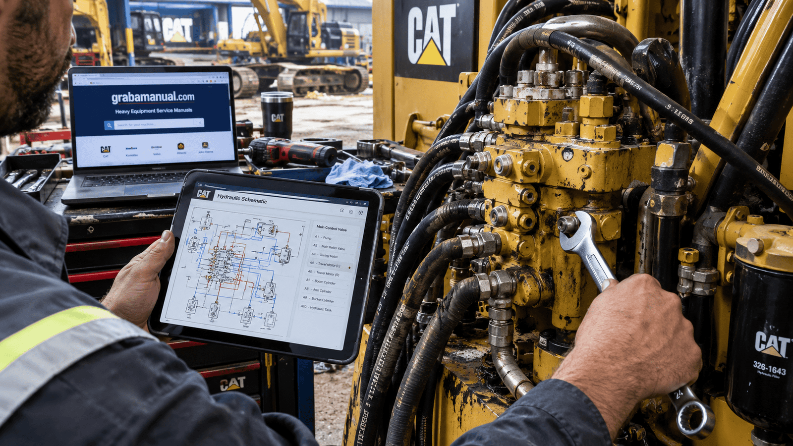 Excavator Hydraulic System Troubleshooting on a heavy machinery job site